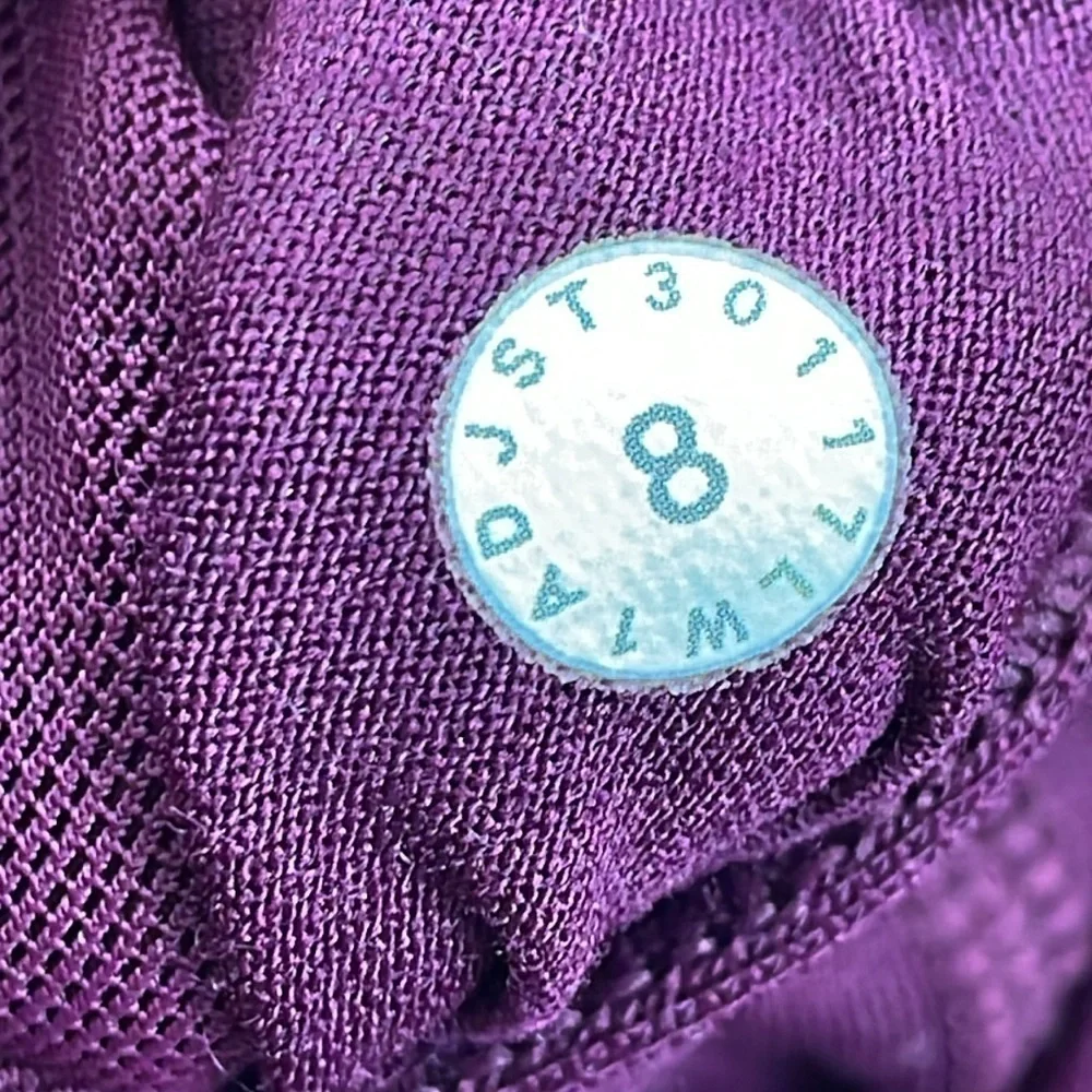 Lululemon Pushing Limits Tank Top Marvel Purple Built In Sports Bra Sz 8